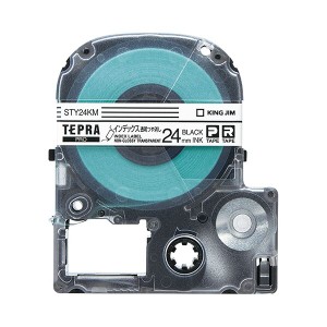 (まとめ) キングジム テプラ PRO テープカートリッジ インデックスラベル 24mm 透明／黒文字 STY24KM 1個 【×10セット】 送料無料