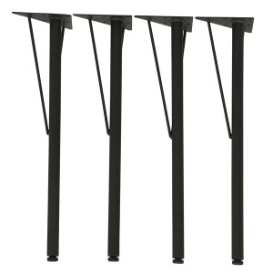 テーブル 机 キッツ テーブル 用脚 ハイタイプ 高い Y型 幅16×奥行16×高さ67cm 4本組 ブラック 金属 スチール 製 アジャスター付 脚の