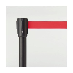 ベルトパーテーションスタンド SH ブラックタイプ ベルト：赤 1セット（4台） 黒 安定感抜群 スタイリッシュなブラックベルトで彩るパー