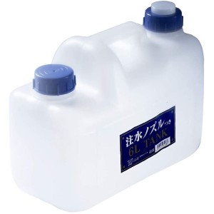 （まとめ）ノズル付 水缶 6L P-6 水タンク 【×3セット】 便利なノズル付きの6L大容量ウォータータンク 持ち運びも楽々で快適な生活をサ