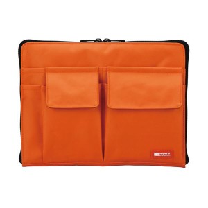 (まとめ) リヒトラブ バック・イン・バッグ A5橙 A-7553-4 1個 【×10セット】 バッグの中をスッキリ整理 薄型でかさばらないA5サイズの