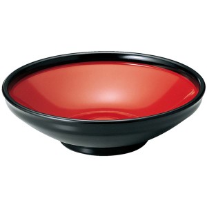 8.5寸 ふる里鉢/和食器 【黒内朱 A】 直径265mm×78mm 日本製 国産 〔和食 レストラン 店舗 お店〕