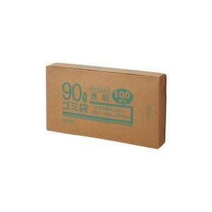 （まとめ）クラフトマン 90Lゴミ袋 透明 ボックス入 100枚【×5セット】 透明で頑丈なクラフトマンの90Lゴミ袋、ボックス入りで100枚セッ