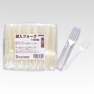 （まとめ）フォーク 袋入り 100本入（商い用 業務用） 【×3セット】 おもてなしの極み パーティーにぴったりのフォーク 袋入りで100本入