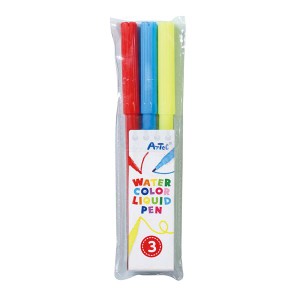 （まとめ）水性カラーペンセット（3色）【×100セット】 驚きの品質と使いやすさで、アートや書道、ノート作りに最適な水性カラーペンセ