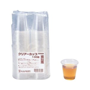 〔まとめ〕 プラスチックコップ 使い捨てコップ 90ml 100個入 3セット 透明 プラカップ 商い用 クリアカップ イベント 催事 送料無料