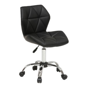 デスク (テーブル 机) チェア (イス 椅子) オフィス 事務用 チェア 約幅48cm ブラック 金属 スチール キャスター付 移動可能 車輪付き き