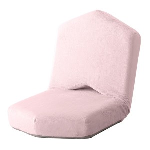 三角 座椅子 (イス チェア) 約幅41cm ピンク 日本製 国産 金属 スチール パイプ 14段階リクライニング 大人かわいい 完成品 リビング ダ