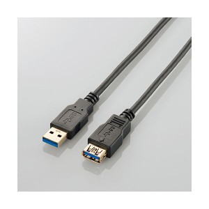 （まとめ） USB3.0延長ケーブル 配線 Aオス-Aメス 2.0m ブラック USB3-E20BK 1本【×3セット】 黒 送料無料
