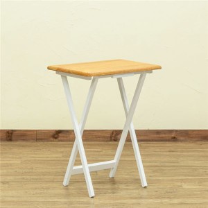 折りたたみテーブル ローテーブル 机 低い ロータイプ センターテーブル 約幅48.5cm ナチュラルホワイト 木製脚付き フォールディングテ