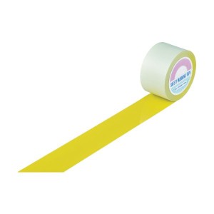 日本緑十字社 ガードテープ(ラインテープ) 黄 75mm幅×100m 屋内用 148093 1巻 簡単設置できるはく離紙付きのラインテープ 明るい黄色で