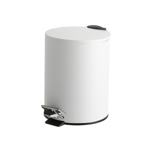 テラモト ペダルボックス（静音タイプ） ホワイト 5L （ゴミ箱／ダストボックス） 白 送料無料