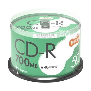 (まとめ) TANOSEE バーベイタム データ用CD-R 700MB 48倍速 ブランドシルバー スピンドルケース SR80FC50T2 1パック(50枚) 【×3セット】