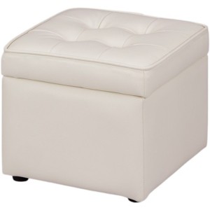 整理 収納付き ボックスふっくらソファスツール イス バーチェア 椅子 カウンターチェア アイボリー 乳白色 ふっくら包まれる収納付きソ