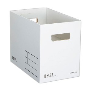 (まとめ) コクヨ 整理 収納 ボックス（NEOS）Mサイズ ホワイト A4-NEMB-W 1個 【×10セット】 白 送料無料