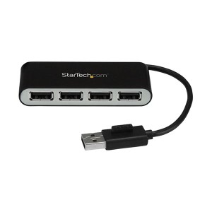 （まとめ）StarTech.com 4ポート USB2.0ハブ 本体一体型ケーブル 配線 付き コンパクトミニUSBハブ バスパワー対応 ST4200MINI2 1台 【×