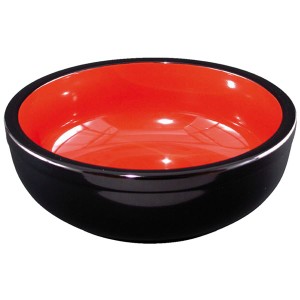 8.5寸 ジャンボ麺鉢/和食器 【黒内朱 A】 直径251mm×86mm 日本製 国産 〔和食 レストラン 店舗 お店〕