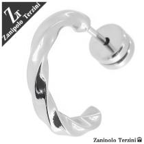 ツイストサージカルステンレスハーフフープピアス(1P片耳)【ZanipoloTerzini】ステンレス リング ピアス フープ メンズ 片耳 ブランドの通販ページへ