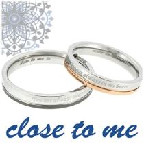 刻印無料 close to me カラーライン メッセージ ステンレス ペアリング 7~21号 ペア リング お揃い 指輪 ペアアクセサリー サージカル
