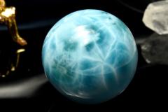 1点物】AAA☆カリブ海の宝石 ラリマー 30mm 丸玉(台座付き) スフィア