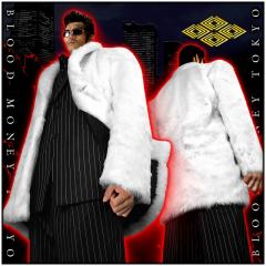 送料無料※13037白 BLOOD MONEY TOKYOファーコート ヤクザ服チョイ悪
