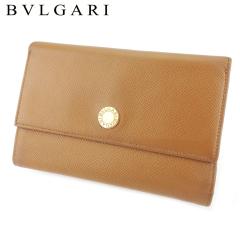 美品✨　ブルガリ　BVLGARI　長財布　三つ折り　サークルロゴ　大容量 極美品】ブルガリ 三つ折り 財布 ロゴ サークル レザー 水色