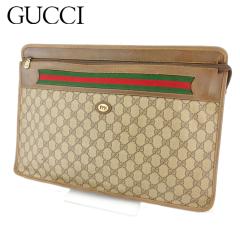 GUCCI  グッチ　ドキュメントケース GUCCI【グッチ】 ブラック レザー トラベル ドキュメント ケース