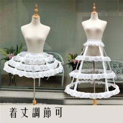 パニエ ロリータ Lolita 鳥かごパニエ 白 cosplay 3段 フリル スカート