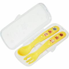 (3個セット) レック アンパンマン ケース付き抗菌スプーン&フォーク イエロー |b04