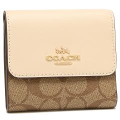 コーチ アウトレット 三つ折り財布 シグネチャー ミニ財布 ベージュ レディース COACH CE930 IMV1X コーチ アウトレット 三つ折り財布 シグネチャー ミニ財布 ベージュ
