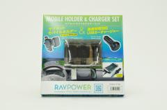 �y���������z RAVPOWER ���o�C���z���_�[�Z�b�g RP-VC007 �ԍڏ[�d�� 2�|�[�g �J�[�G�A�R�������o���p ������A���������s��