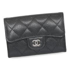 �V���l�� �J�[�h�P�[�X ���f�B�[�X CHANEL �N���V�b�N �u���b�N �V���o�[����  AP0214 Y01588 C3906 ���h����