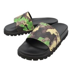 �O�b�` �T���_�� �����Y GUCCI ���O�\�[�� �X���C�h�T���_�� 854557 FAFGW 8910 �u���b�N+�x�[�W��+�C�G���[+�O���[�� �T�C�Y8 27cm����