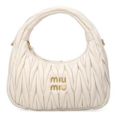 �~���E�~���E �o�b�O ���f�B�[�X MIUMIU �����_�[ �}�e���b�Z���U�[ �z�[�{�[�o�b�O 5BC125 AN88 F0009 BIANCO �z���C�g
