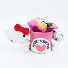 サンリオ Hello Kitty ぬいぐるみ 花飾り付き サンリオ サンリオ ハローキティ お花付きぬいぐるみポット ギフト
