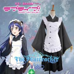 Love Live!（ラブライブ!)　園田 海未（そのだ うみ）  喫茶店メイド服9月SR覚醒 風 コスプレ衣装 完全オーダーメイドも対応可能 Love Live!（ラブライブ!) 園田 海未（そのだ うみ） 喫茶店メイド服9