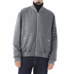 [] guE THOM BROWNE. _EWPbg MEDIUM GRAY TECH DOWN WOOL FLANNEL TONAL 4BAR RELAX FIT BLOUSON JACKET