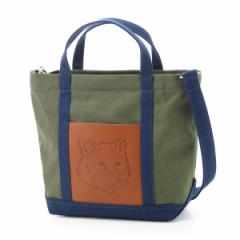 [] ]Lcl MAISON KITSUNE g[gobO Y fB[X FOX HEAD LEATHER POCKET MINI TOTE BAG