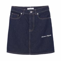 [] ]Lcl MAISON KITSUNE fjXJ[g ~jXJ[g fB[X MINI A-LINE SKIRT IN INDIGO DENIM