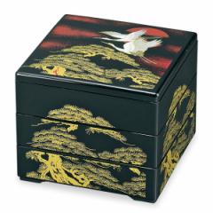 お弁当箱　6.5　三段重　黒　日の出鶴　3段　お重 （ 弁当箱 行楽 和風 三段 重箱 三段重 日本製 行楽 御重 大容量 レジャー ファミリー