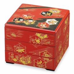 お弁当箱　6.5　三段重　朱　亀甲五君子　3段　お重 （ 弁当箱 行楽 和風 三段 重箱 三段重 日本製 行楽 御重 大容量 レジャー ファミリ