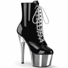 Pleaser ADORE-1020 7inch Heel, 2 3/4inch PF Lace-Up Front Ankle Boot, Side Zip