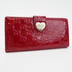 グッチ Wホック長財布 ラブリーハート ハートロゴプレート GG柄 