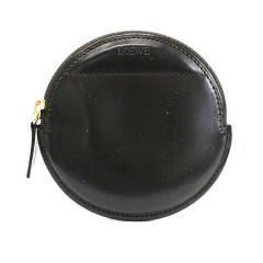 ロエベ コインケース 丸型 ダークブラウン レザー 中古 ABランク