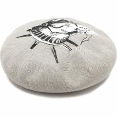 JV CA4LA x[X [CAW00591 SS24] STATUE OF LIBERTY BERET YEfB[X Xq n`O LIGHT GRAY