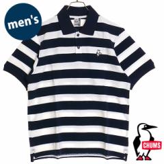 `X CHUMS Y u[r[{[_[|Vc [CH02-1192 SS24] Booby Border Polo Shirt gbvX  ̎q| White/Navy