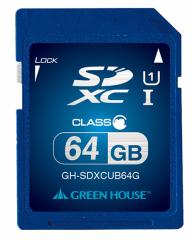 GREEN HOUSE [GH-SDXCUB64G] SDXC[J[h UHS-I NX10 64GB