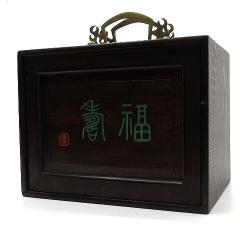 宝飾金具付唐木箱 背竹牌 麻雀牌 骨董品 アンティーク 中古】背竹 骨牌 麻雀牌 唐木箱 在銘入り 装飾金具 サイコロ 点棒付き