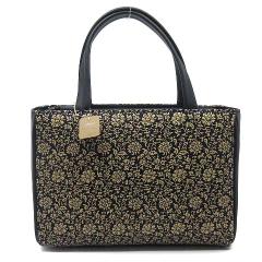 ★未使用品★ 印傳屋 インデンヤ 鹿革 ハンドバッグ 花草模様 総柄 ブラック 6036_01.jpg