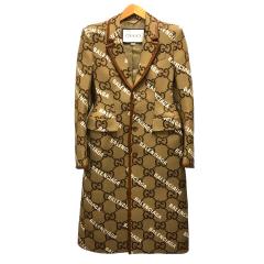 グッチ♡GG柄ブラウンロングコート 中古】未使用品 グッチ ×バレンシアガ 676015 ハッカー プロジェクト